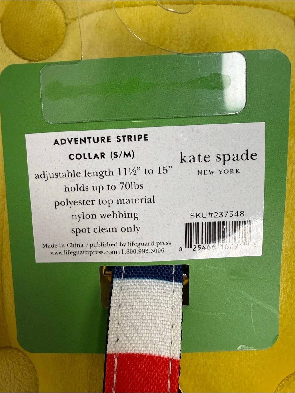 Kate Spade New York Adventure Stripe Dog Collar S/M 11